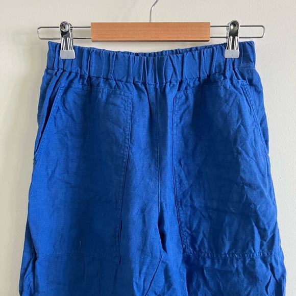 Not Perfect Linen PUGLIA Pants in Cobalt Blue - Picture 2 of 5